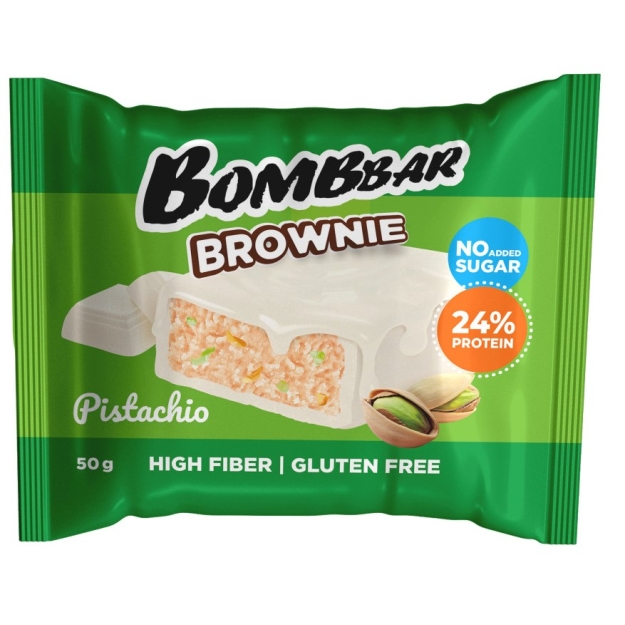 Bombbar Baltyminis Braunis 50 g - pistacijos Bombbar Baltyminis Braunis 50 g - pistacijos