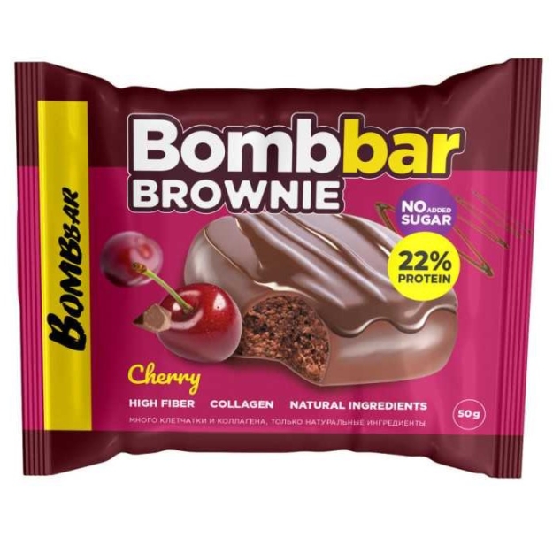 Bombbar Baltyminis Braunis 50 g - Vyšnia Bombbar Baltyminis Braunis 50 g - Vyšnia
