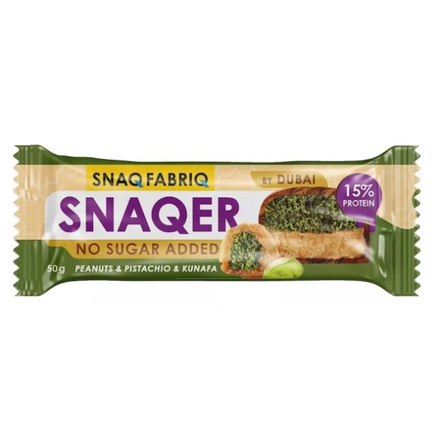 Snaq fabriq Snaqer 50 g - maapähkel, pistaatsia ja kunafa "Dubai Collection"