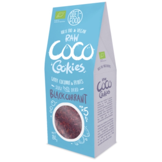 Diet Food Bio kokosriekstu cepumi ar upenēm 80 g bilde Diet Food Bio kokosriekstu cepumi ar upenēm 80 g fotogrāfija