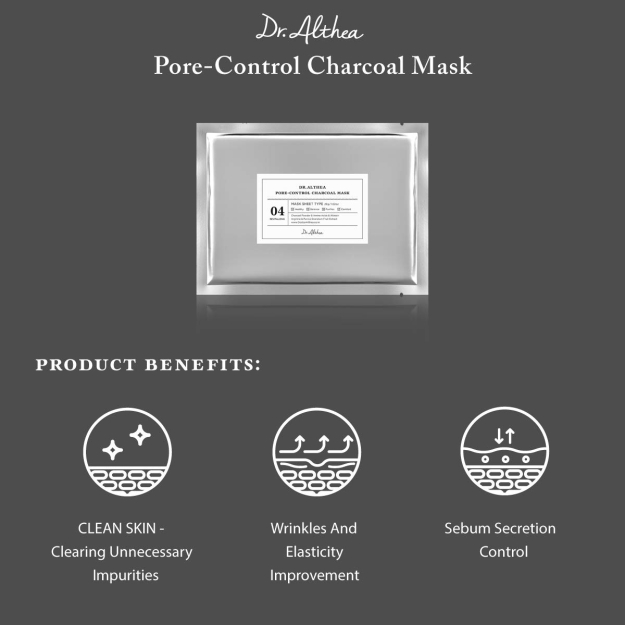 Dr. Althea Pore-Control Charcoal Mask; 5 масок картинка Dr. Althea Pore-Control Charcoal Mask; 5 масок фото