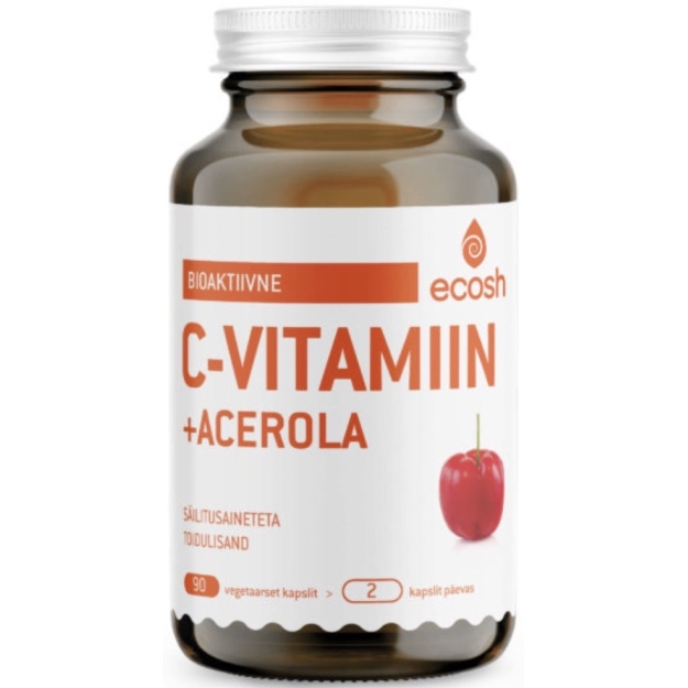C-vitamiin acerolaga bioaktiivne 90 vege kapslit