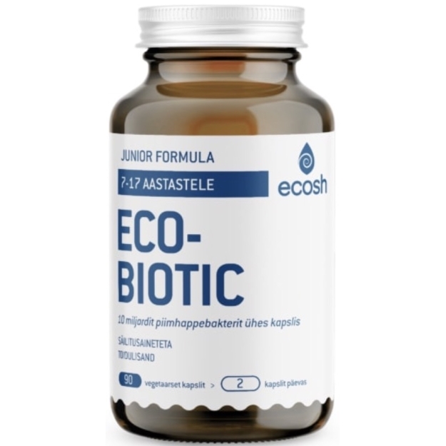 Ecosh Ecobiotic Junior probiootikumid 90 vege kapslit pilt Ecosh Ecobiotic Junior probiootikumid 90 vege kapslit foto