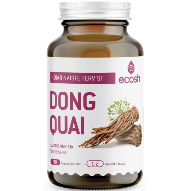 Ecosh Dong Quai 90 kapsulių paveikslėlį Ecosh Dong Quai 90 kapsulių nuotrauka