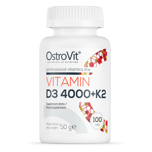 Ostrovit D3 vitamīna 4000 + K2 100 tabletes fotogrāfija