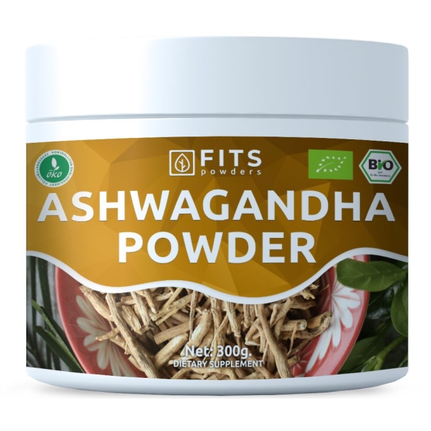 FITS BIO Organic Ashwagandha 300g powder bilde FITS BIO Organic Ashwagandha 300g powder fotogrāfija