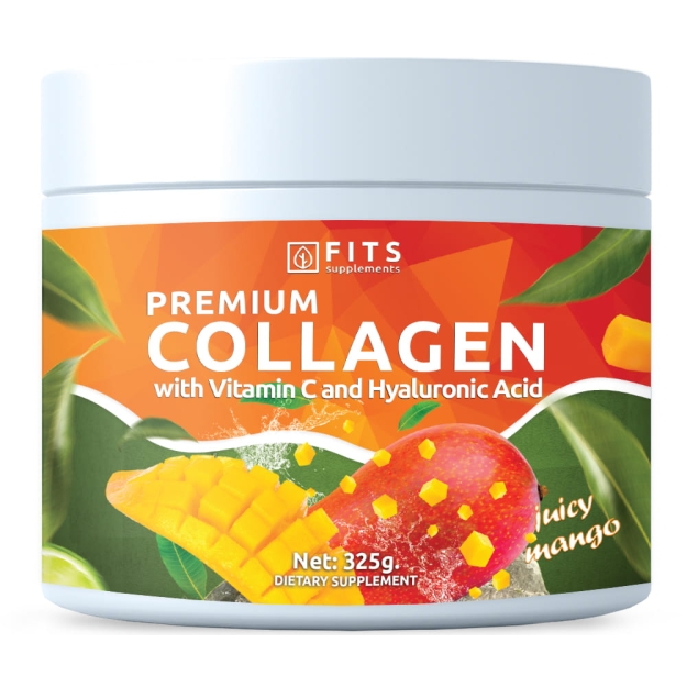 FITS Premium Kollageen Juicy Mango pulber 325 g foto