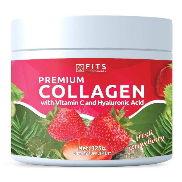 FITS Premium Collagen Fresh Strawberry 325g powder photo