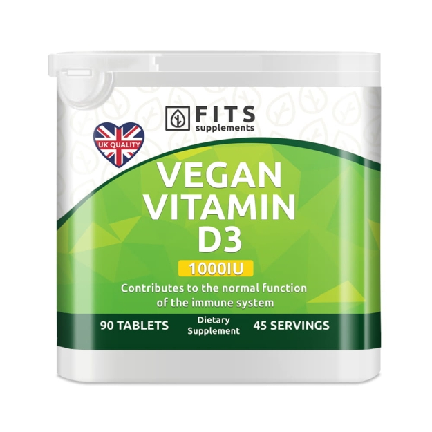 FITS Vegan Vitamin D3 1000IU 90 tablets fotogrāfija