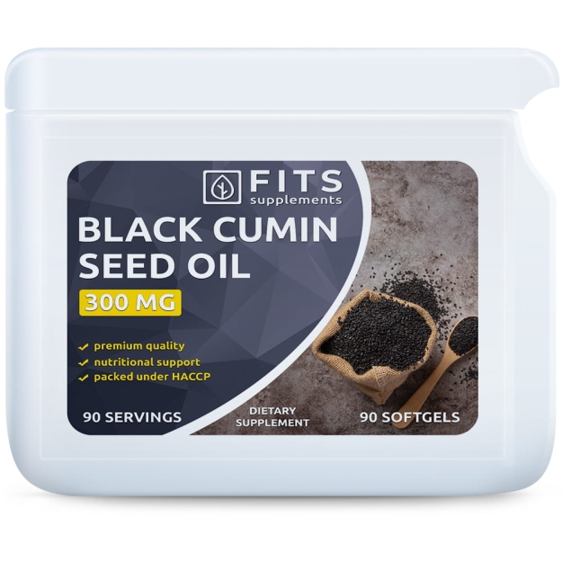 FITS Black Cumin Oil 300mg 90 kapsulės paveikslėlį FITS Black Cumin Oil 300mg 90 kapsulės nuotrauka