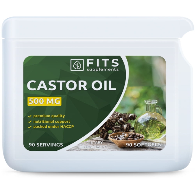 FITS Castor Oil 500mg 90 kapsulas bilde FITS Castor Oil 500mg 90 kapsulas fotogrāfija