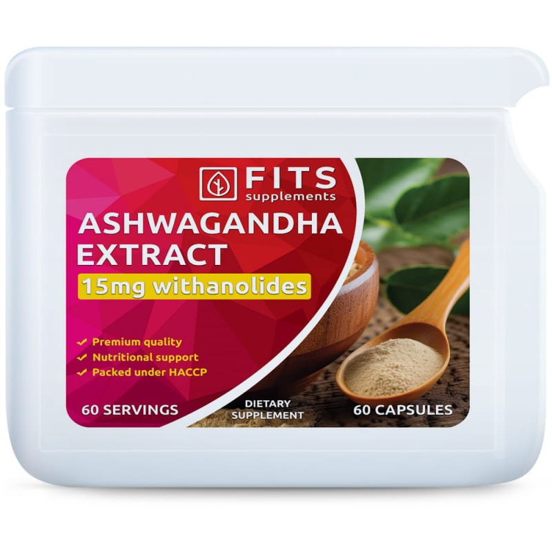 FITS Ashwagandha ekstrakt Strong 600 mg 15 mg vitatinoidid 60 kapslit
