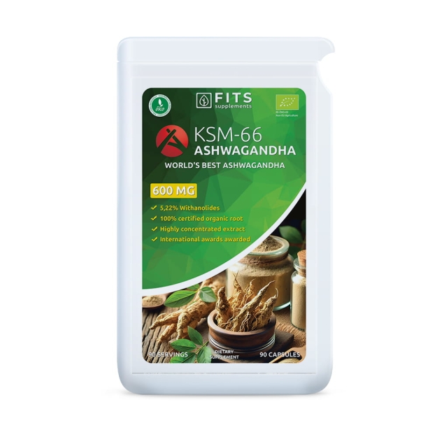 FITS Organic KSM-66 Ashwagandha 600mg kapsulės FITS Organic KSM-66 Ashwagandha 600mg kapsulės