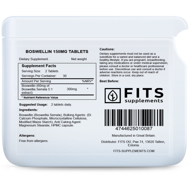 FITS Boswellin 150mg tablets bilde FITS Boswellin 150mg tablets fotogrāfija