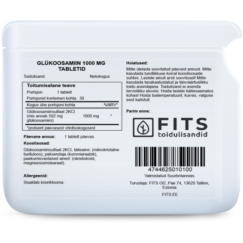 FITS Glükoosamiin 1000 mg tabletid foto