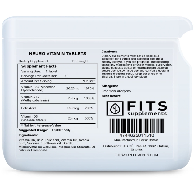 FITS Neiro-vitamīnu tabletes N90 bilde FITS Neiro-vitamīnu tabletes N90 fotogrāfija