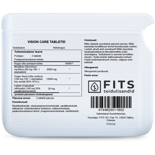 FITS Vision Care tabletes bilde FITS Vision Care tabletes fotogrāfija