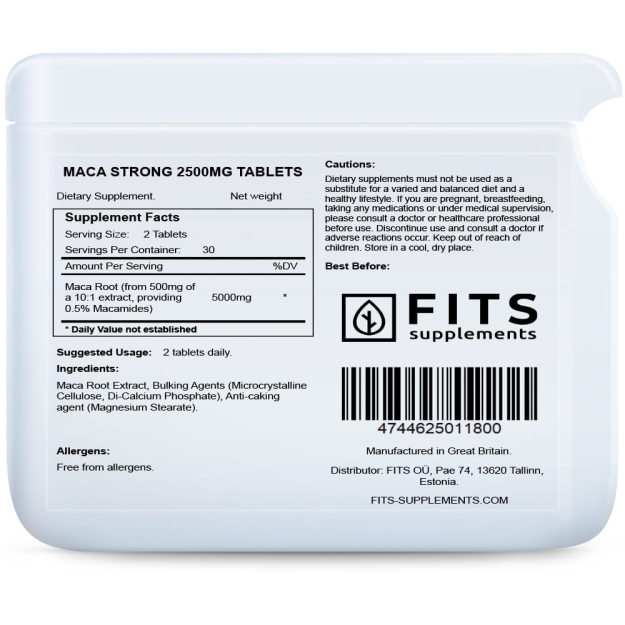 FITS Maka Strong 2500 mg tabletės paveikslėlį FITS Maka Strong 2500 mg tabletės nuotrauka