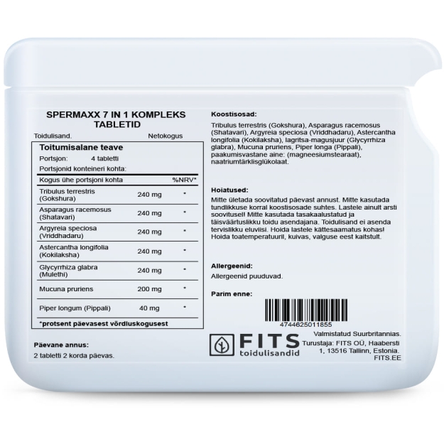 FITS Sperm Boost 7 in 1 Complex tabletes bilde FITS Sperm Boost 7 in 1 Complex tabletes fotogrāfija