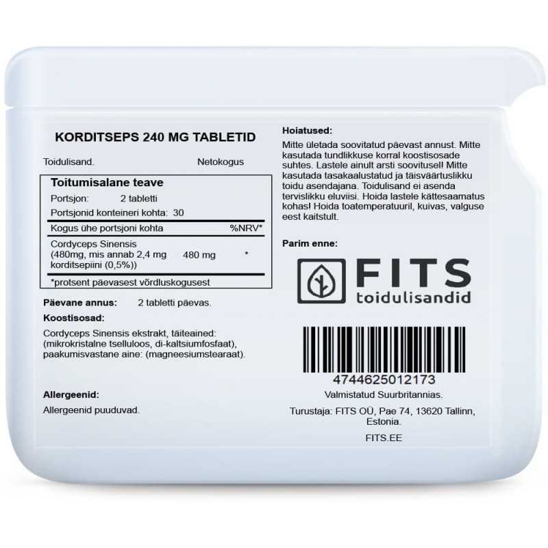 FITS Korditseps 240 mg tabletid foto