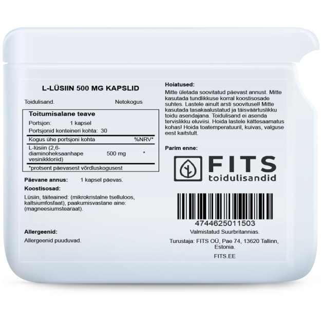 FITS Lizinas 500 mg kapsulės N90 paveikslėlį FITS Lizinas 500 mg kapsulės N90 nuotrauka