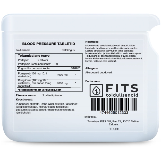 FITS Blood Pressure tabletės paveikslėlį FITS Blood Pressure tabletės nuotrauka