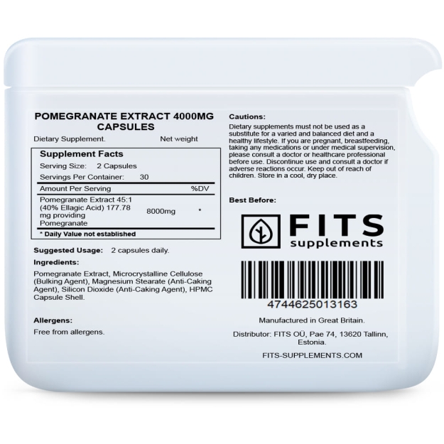 FITS Pomegranate Extract 4000mg capsules paveikslėlį FITS Pomegranate Extract 4000mg capsules nuotrauka