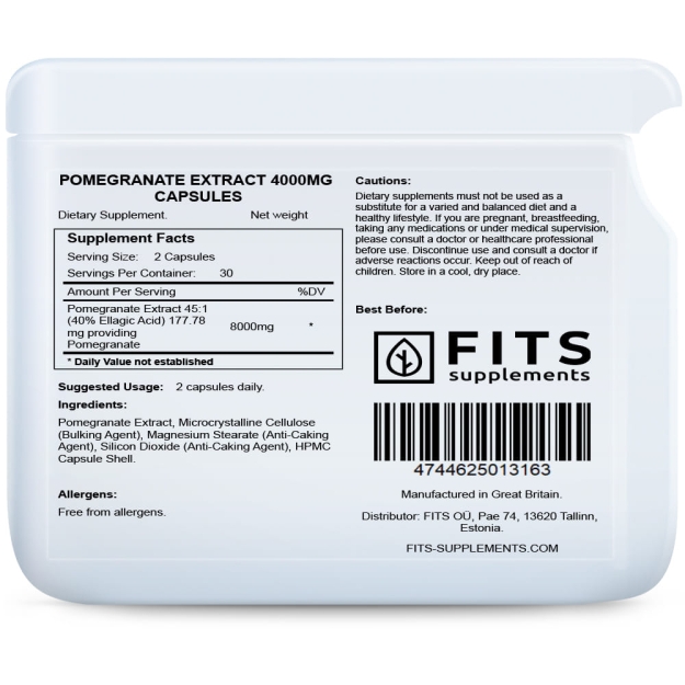 FITS Pomegranate Extract 4000mg capsules paveikslėlį FITS Pomegranate Extract 4000mg capsules nuotrauka