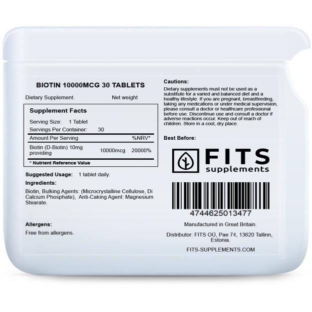 FITS Biotīns 10000 mcg tabletes N90 bilde FITS Biotīns 10000 mcg tabletes N90 fotogrāfija