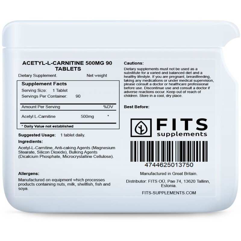 FITS Atsetüül-L-Karnitiin 500 mg tabletid N90 foto