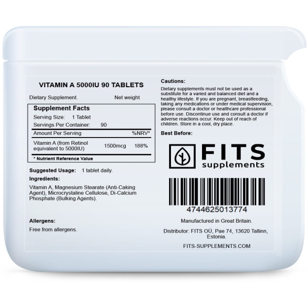 FITS Vitamin A 5000IU 90 tablets picture FITS Vitamin A 5000IU 90 tablets photo
