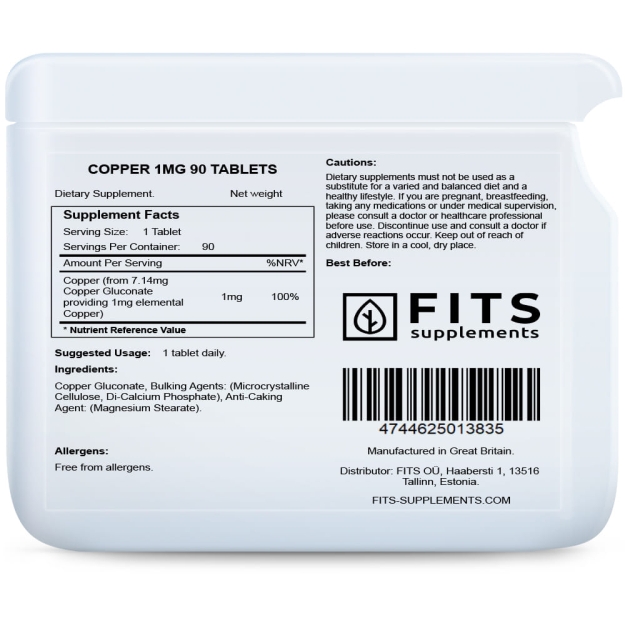 FITS Copper 1mg 90 tablets bilde FITS Copper 1mg 90 tablets fotogrāfija