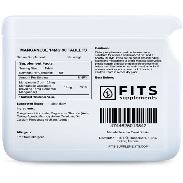 FITS Manganese 14mg 90 tablets paveikslėlį FITS Manganese 14mg 90 tablets nuotrauka