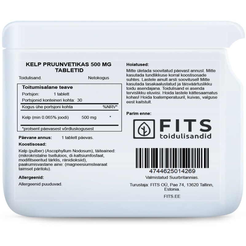 FITS Kelp Pruunvetikas 500 mg tabletid foto