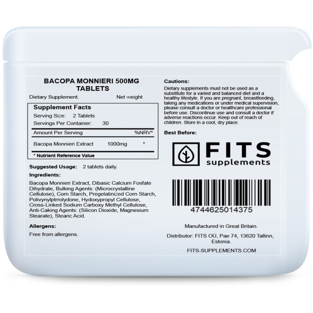 FITS Bacopa Monnieri 500mg capsules picture FITS Bacopa Monnieri 500mg capsules photo