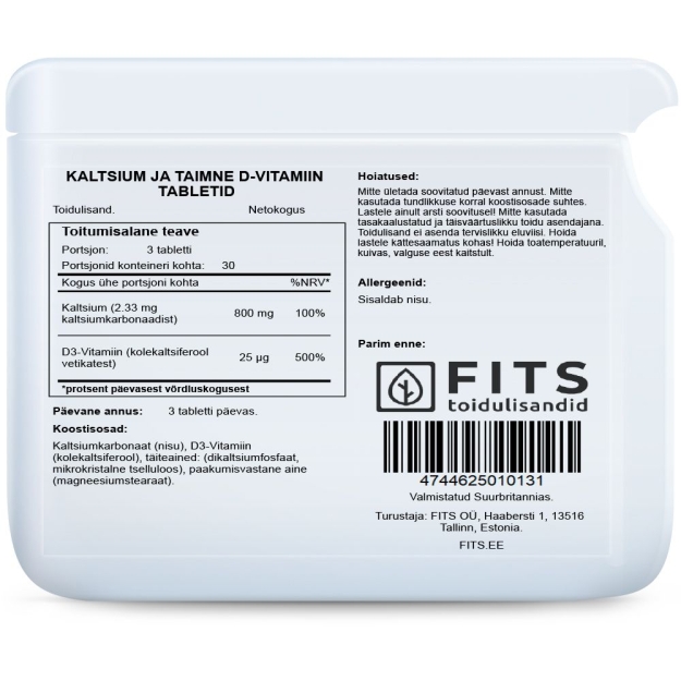 FITS Kalcis + Vegan Vitaminas D tabletės paveikslėlį FITS Kalcis + Vegan Vitaminas D tabletės nuotrauka