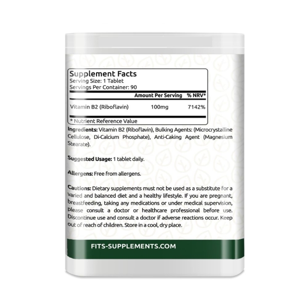FITS Vitamin B2 100mg (Riboflavin) 90 tablets picture FITS Vitamin B2 100mg (Riboflavin) 90 tablets photo