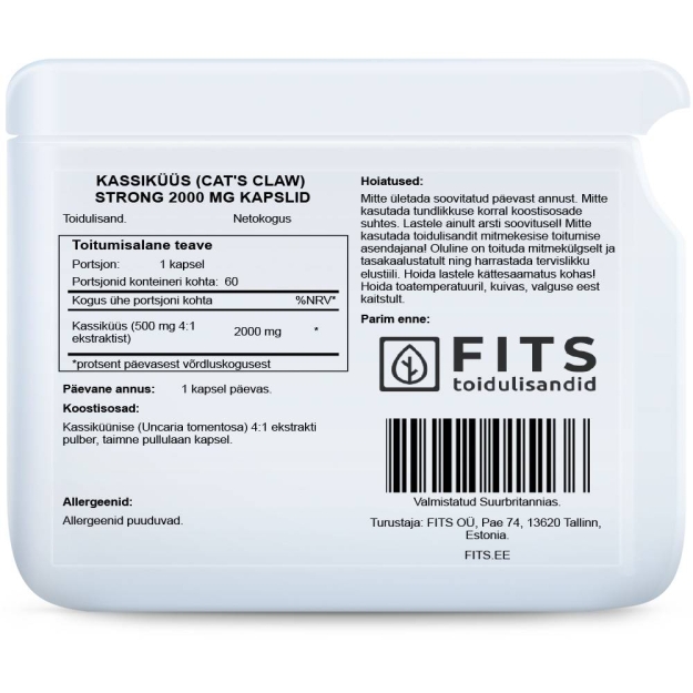 FITS Cat's claw Strong 2000mg kapsulės paveikslėlį FITS Cat's claw Strong 2000mg kapsulės nuotrauka