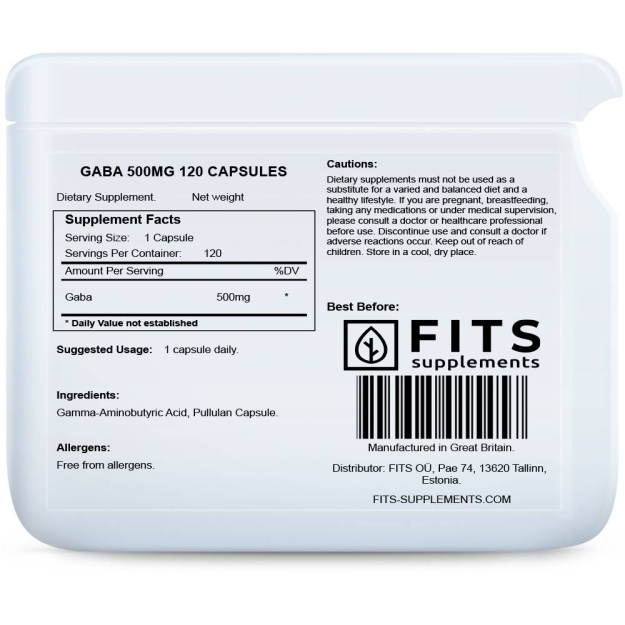 FITS GABA 500mg 120 capsules picture FITS GABA 500mg 120 capsules photo