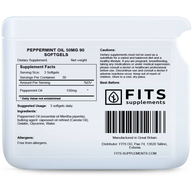 FITS Piparmētru eļļa 50 mg kapsulas N90 bilde FITS Piparmētru eļļa 50 mg kapsulas N90 fotogrāfija