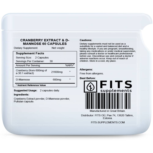 FITS Cranberry extract & D-mannose 60 capsules FITS Cranberry extract & D-mannose 60 capsules