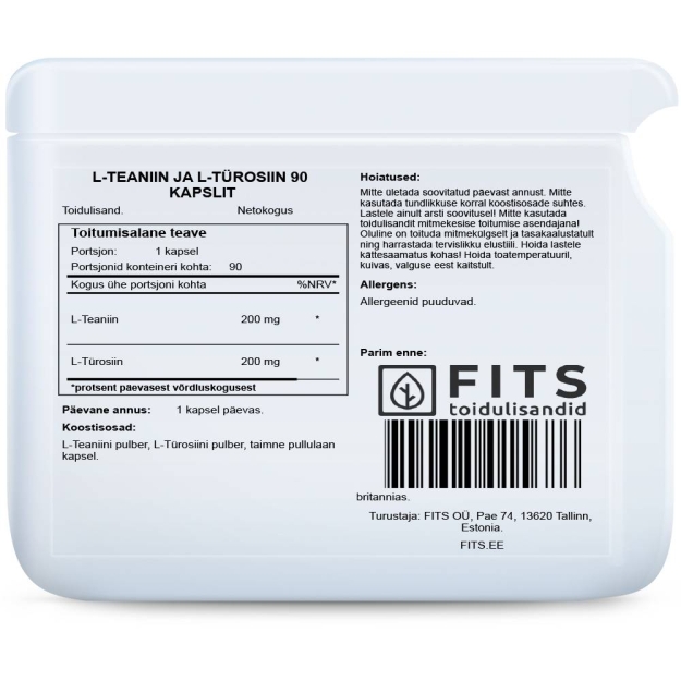 FITS L-Theanine and L-Tyrosine 90 capsules FITS L-Theanine and L-Tyrosine 90 capsules