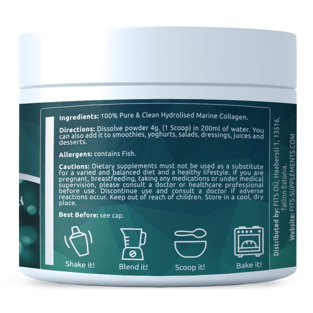 FITS Premium Hydrolyzed Marine Collagen 240g pulveris FITS Premium Hydrolyzed Marine Collagen 240g pulveris