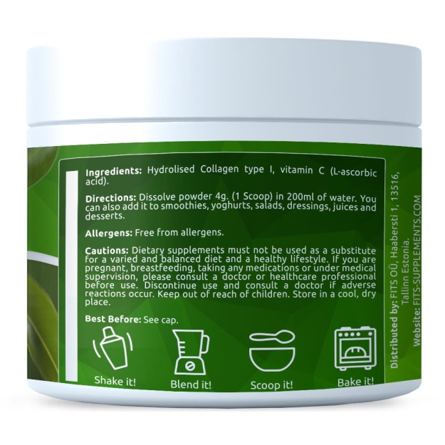 Premium hüdrolüüsitud kollageen C-Vitamiiniga pulber 320 g Premium hüdrolüüsitud kollageen C-Vitamiiniga pulber 320 g