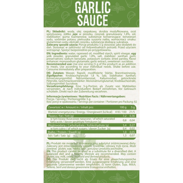 AllNutrition SAUCE GARLIC 410 g paveikslėlį AllNutrition SAUCE GARLIC 410 g nuotrauka