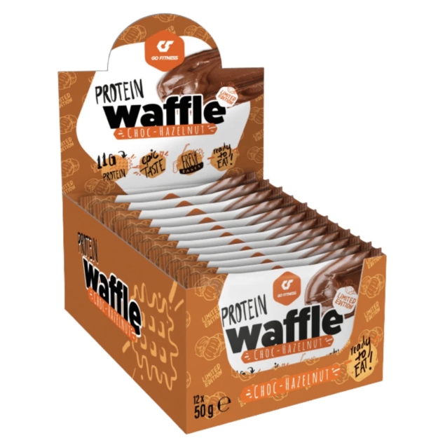 Go Fitness Baltyminis vaflis 50 g, šokoladinis lazdyno riešutas paveikslėlį Go Fitness Baltyminis vaflis 50 g, šokoladinis lazdyno riešutas nuotrauka