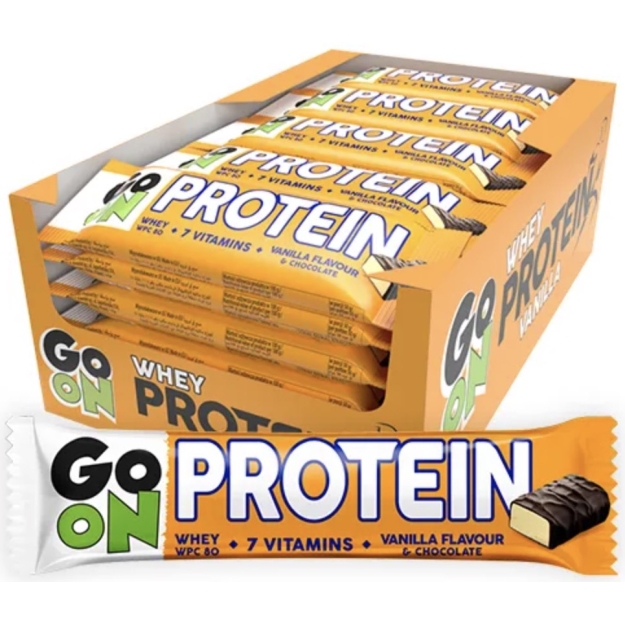 Go On Nutrition Протеиновый батончик 20% 24х50 г - ваниль картинка Go On Nutrition Протеиновый батончик 20% 24х50 г - ваниль фото