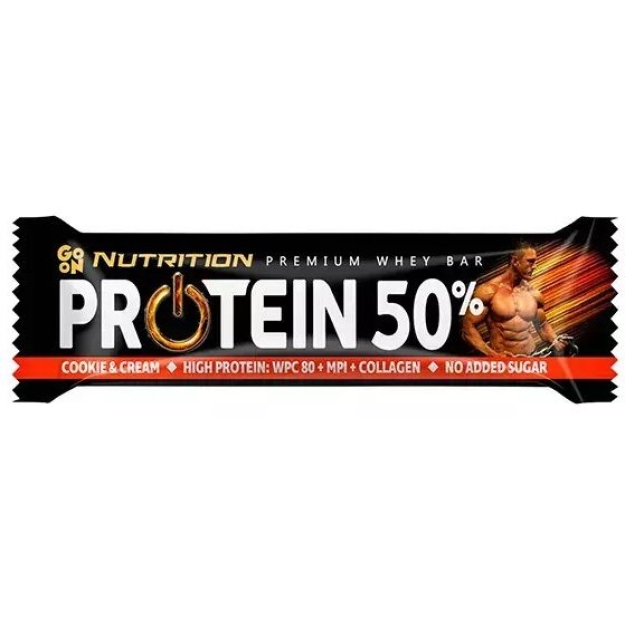 Go On Nutrition Proteiinibaton 50% 40 g - küpsised kreemiga pilt Go On Nutrition Proteiinibaton 50% 40 g - küpsised kreemiga foto