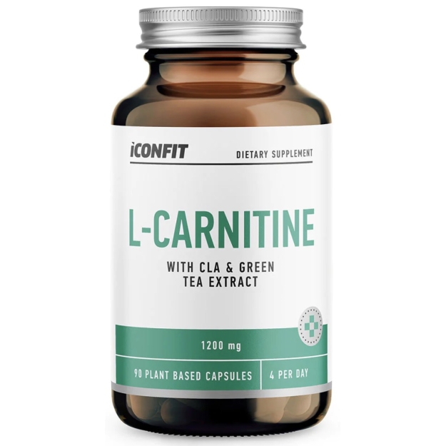 Iconfit L-karnitinas + CLA ir žaliosios arbatos ekstraktas 90 kapsulių nuotrauka