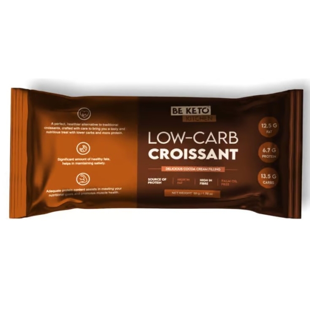 Keto Madala Süsivesikusisaldusega Croissant šokolaadiga 50 g Keto Madala Süsivesikusisaldusega Croissant šokolaadiga 50 g
